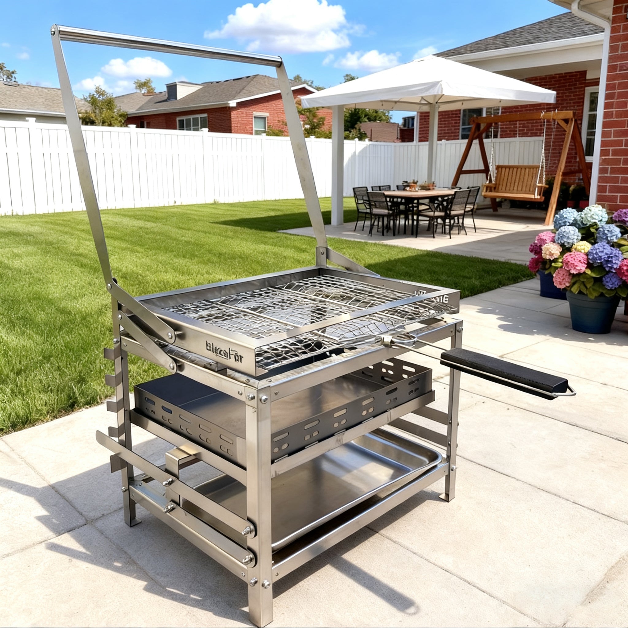 Blaze For F1 Adjustable Charcoal Rotating Grill