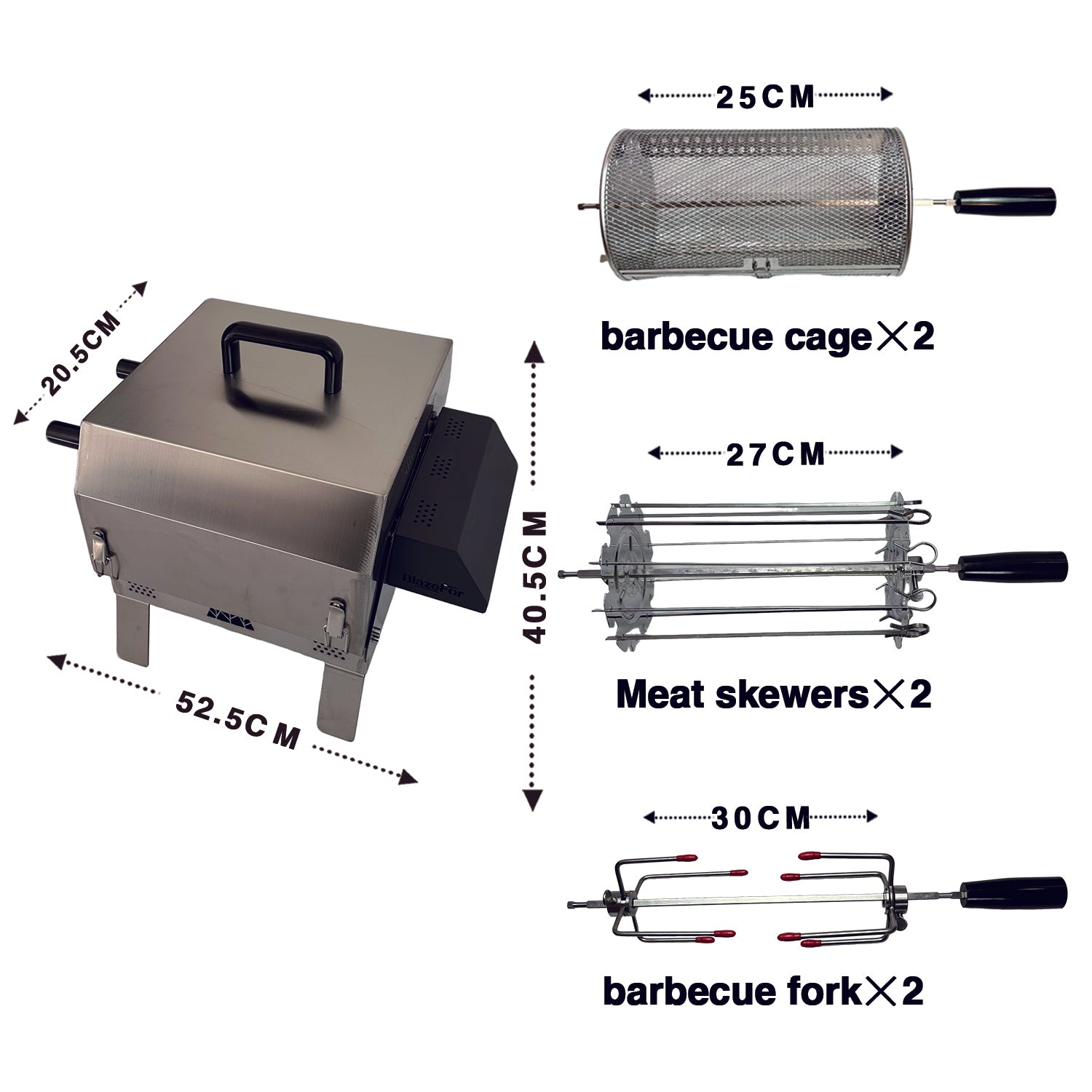 Blaze For F4 Double-row electric rotating grill